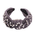 Manufacturer Knotted Fabric Headband Fashion Joker Set Pearl Candy Color Best-Selling Hair Accessory